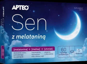 Sen z melatoniną Apteo, melisa, chmiel, 60tabl.