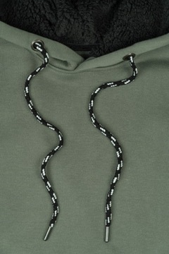 H&M Klasyczna Dresowa Bawełniana Męska Bluza Khaki z Kapturem Bawełna XL