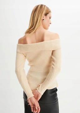 DEKOLTEM CARMEN BEŻOWY 44/46 3C7H08 BONPRIX SWETER Z