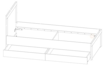 Односпальная молодежная кровать Reston RL1 с ящиками