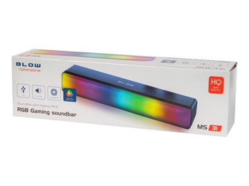 ИГРОВАЯ ЗВУКОВАЯ БАР RGB LED 2.0 МИНИ-ДЖЕК 3,5 мм AUX USB 5 В постоянного тока 2x3 Вт