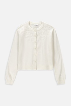 Sweter Rozpinany Dla Dziewczynki 164 Écru Coccodrillo WC4