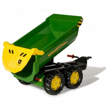 PRZYCZEPA WYWROTKA TRAKTOR z KIPREM OGROMNA 2-OSIE JOHN DEERE ROLLY TOYS