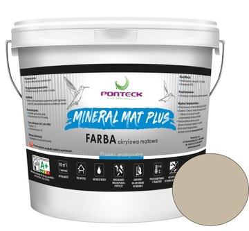 Matowa farba akryl do wnętrz PONTECK 3L cappuccino