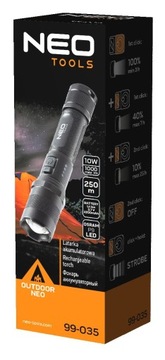 NEO CLASSIC АККУМУЛЯТОРНЫЙ ФОНАРЬ USB OSRAM P9 LED 1000LM 4 ФУНКЦИИ 99-035