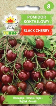POMIDOR GRUNTOWY KOKTAJLOWY BLACK CHERRY ODMIANA WYSOKA NASIONA WARZYW 0,3G