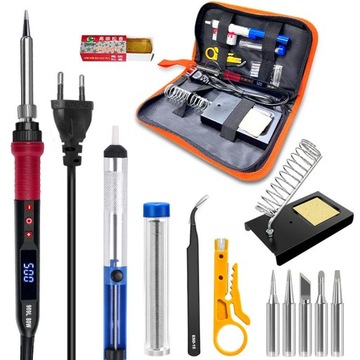 LUTOWNICA PRECYZYJNA KOLBOWA 909L 80W Z REGULACJĄ TEMPERATURY ZESTAW