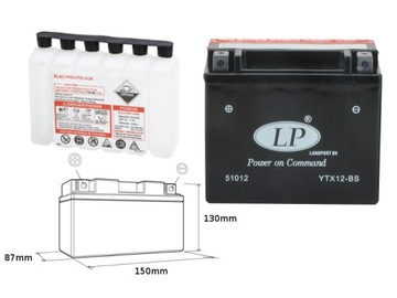 AKUMULATOR KYMCO KXR MXU MAXXER 250 300 YTX12-BS