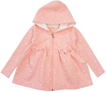 RÓŻOWA BLUZA PŁASZCZYK ZIP KAPTUR BAWEŁNA 80 J17E