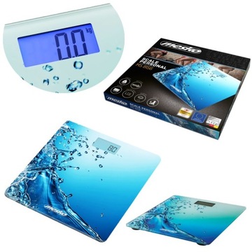 Elektroniczna Waga łazienkowa Precyzyjna Szkło LCD Tara 150kg + baterie