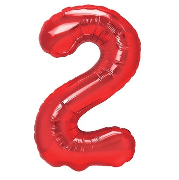 Balon Foliowy Cyfra Cyferka 2 Czerwona 100 cm