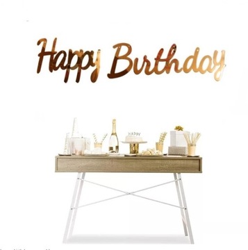 Baner Urodzinowy Girlanda Happy Birthday Rose Gold