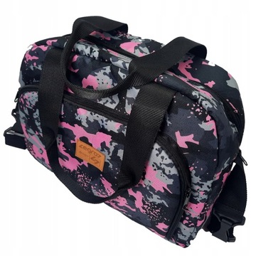 Torba sportowa damska torby podróżne sportowa na siłownie moro różowa