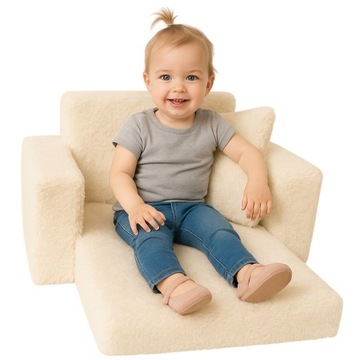 FOTELIK DLA DZIECI ROZKŁADANY FOTEL PLUSZOWY PUFA