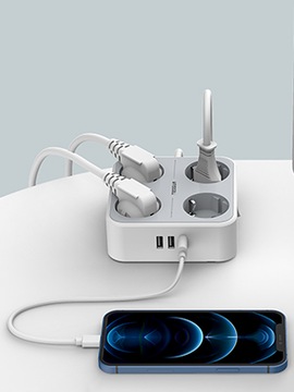 LISTWA ZASILAJĄCA 4 WTYCZKI 3X USB DO DOMU BIURA