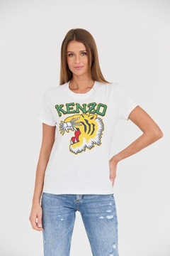 KENZO Biały t-shirt Tiger Varsity crewneck XS