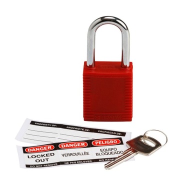 Замок навесной LOTO Lockout BRADY 51339 RED стальная дужка