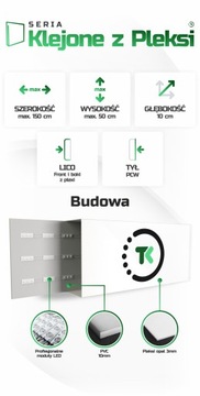 Светодиодный рекламный короб из оргстекла 75х50см