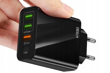 БЫСТРАЯ ЗАРЯДКА 3xUSB TYPE-C, ДЛИННЫЙ КАБЕЛЬ USB-C/USB-C, 200 см, 100 Вт, 5 А