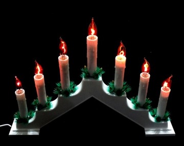 ŁADNY ŚWIECZNIK ADWENTOWY MIGAJĄCY PŁOMIEŃ 7 LED