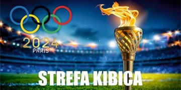 Baner kibica OLIMPIADA 2024 na balkon , stadion , ogrodzenie 150cmx75cm