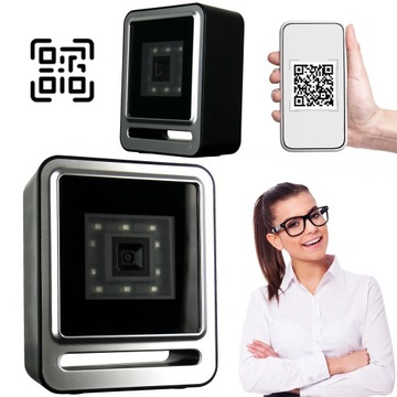 Czytnik QR i kodów kreskowych AUTOMATYCZNY STACJONARNY skan z LCD USB IP54