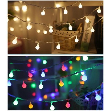 Шарики Fairy Lights Питание от батареек, 80 светодиодов Теплые белые шарики