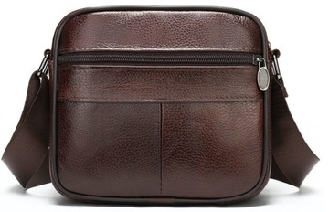 Skórzana męska torba typu poziomego brązowym