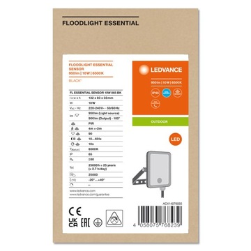 Светодиодный прожектор 10Вт IP65 LEDVANCE MOTION SENSOR