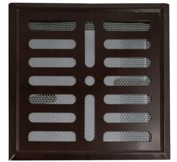 KRATKA WENTYLACYJNA 14 X 14 RAMKA Z SIATKĄ BRĄZ