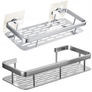 PÓŁKA WISZĄCA METAL SAMOPRZYLEPNA LOFT ŚCIENNA ŁAZIENKOWA POD PRYSZNIC