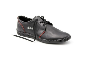 Buty męskie skóra casual black JOKER dobrebutypl
