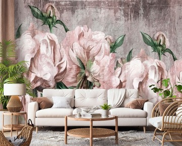 FOTOTAPETA WINYLOWA do sypialni NOWOCZESNA PEONIE
