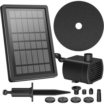СОЛНЕЧНЫЙ НАСОС ФОНТАННЫЙ НАСОС С СОЛНЕЧНОЙ ПАНЕЛЬЮ + 4 ФОРСУНКИ 5 Вт