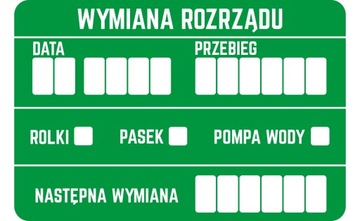 NAKLEJKI SERWISOWE 8 szt WYMIANA ROZRZĄDU 9 x 6 cm