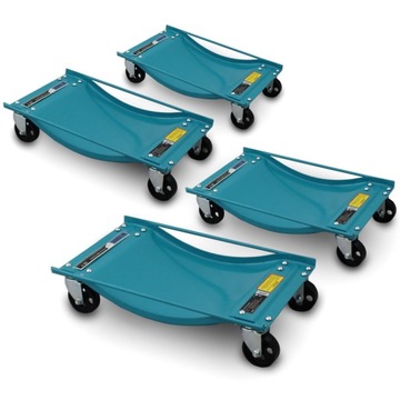 Zestaw Wózków Manewrowych Rolki pod Koła Samochodowe 4x 450kg