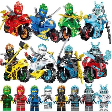 ZESTAW 8 FIGUREK NINJAGO KLOCKI FIGURKI AKCESORIA