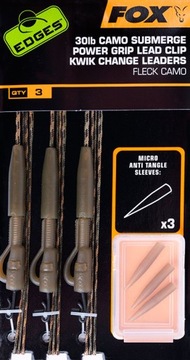 Fox przypon Camo Leader Lead Clip 40lb Kit x3