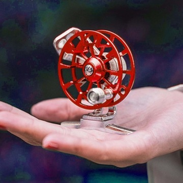 Нахлыстовая катушка Аксессуары для колес Гладкая ручная катушка Легкая красная