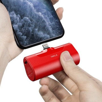 POWERBANK CZERWONY IPHONE TOREBKA MAŁY 4500 MAH