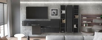 современный комплект мебели для глянцевой гостиной