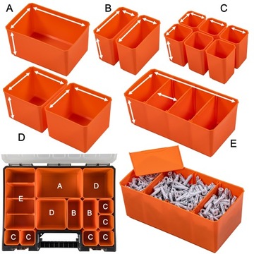 Органайзер для мастерской 40 см, 12 контейнеров - TACTIX