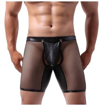 SEXY SIATECZKOWE CZARNE OTWARTE SPODENKI XL