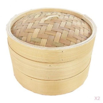 2X naturalny bambusowy kosz do gotowania na parze