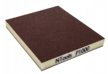 Gąbka ścierna dwustronna P1000 120x100x13mm 1szt. NTools