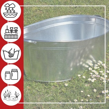 Balia metalowa 100l miska duża wanna owalna metalowa z blachy ocynkowanej