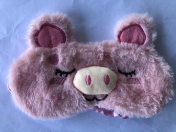 OPASKA NA OCZY MASKA DO SPANIA SNU RELAKSU ŚWINKA na gumce Oldman pluszowa