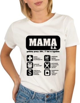 KOSZULKA DAMSKA T-SHIRT BLUZKA PREZENT DZIEŃ MATKI MAMY RODZICÓW MAMA S.A.