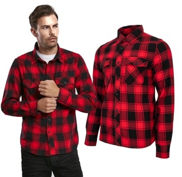 Košeľa s dlhým rukávom BRANDIT Check Shirt Red-Black XXL