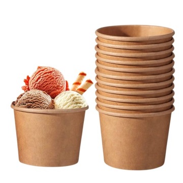 KUBKI PAPIEROWE KRAFT EKO BIODEGRADOWALNE 320ML50SZT DESERY